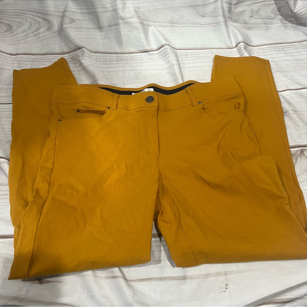 89th & Madison Women's stretch mustard yellow dress pant
